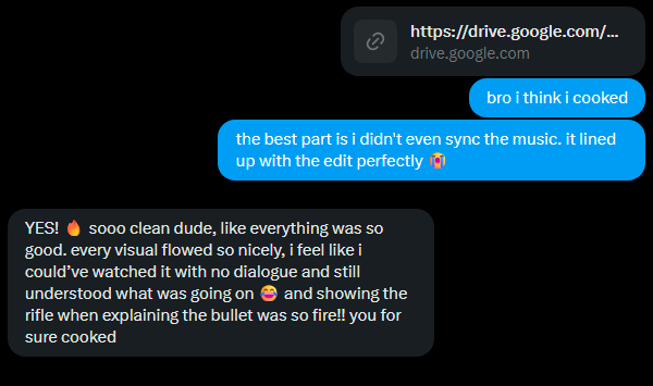 Client feedback praising the clean edit and visual flow